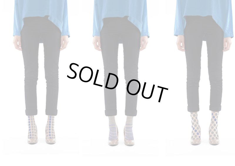 画像1: Square socks, Stripe socks, Circle socks Blue×Grey (1)