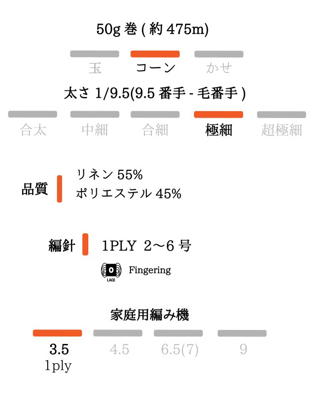 画像5: 極細・リネン混スラブ/ 50g巻475m 大巻(９００g)もあり (5)