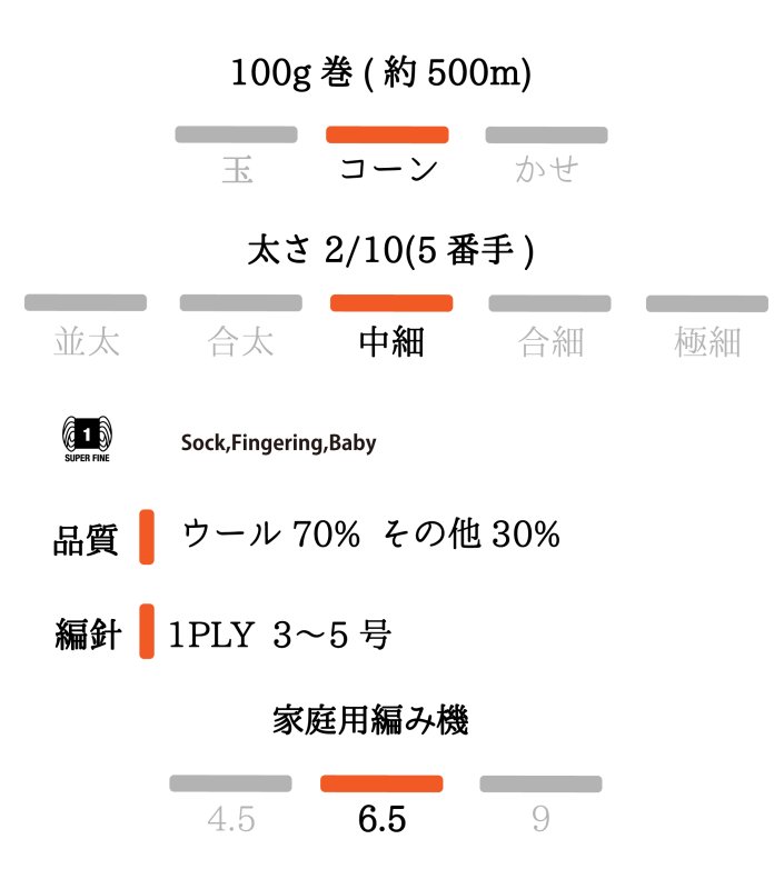 画像4: 中細 リサイクルウール混ストレートネップ/ 100g・約500m巻 4色 (4)