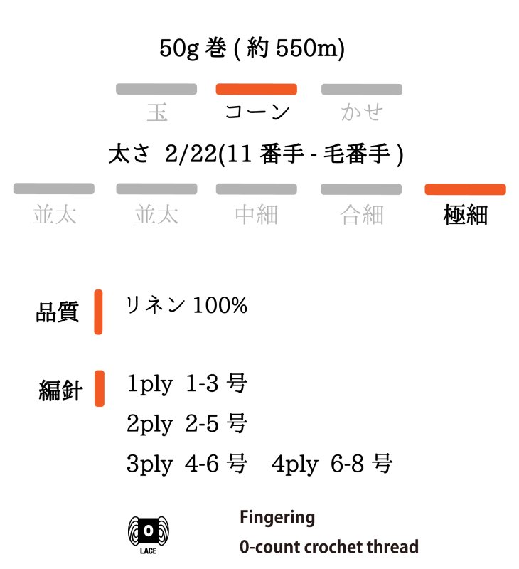 画像5: 極細 リネン100% 50g/550m巻　14色 (5)
